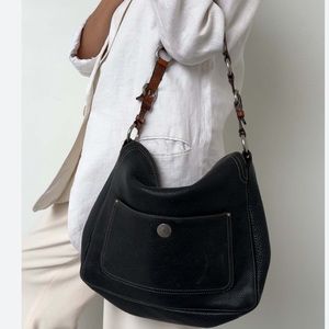 Coach Chelsea Black Handbag Purse Pebble Leather … - image 1